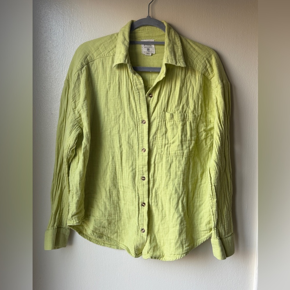 Billabong Lime Green Long Sleeve Button Down